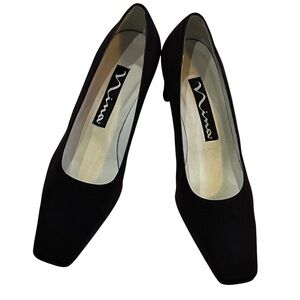 Nina Brown Square-Toe Mid Heel Pumps size 7.5